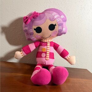 LALALOOPSY PINK PURPLE HAIR FABRIC PILLOW RAG DOLL SEWN BUTTON EYES 2012 Kidcore